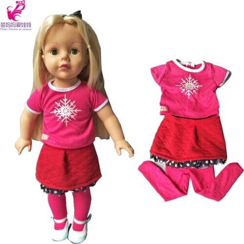 Rose Shirt Mini skirt Legging Doll clothes for 18 inch 45cm Girl doll clothes set for girl gifts