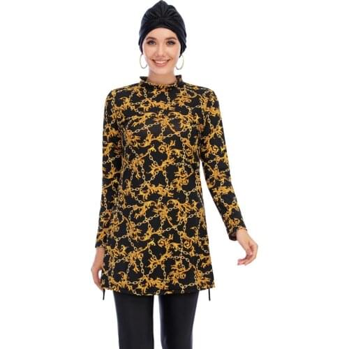 YONGSEN Women Burkinis Modest Patchwork Hijab Long Sleeves Sport Swimsuit Muslim Swimwear Islamic muslimah Wear Bathing Suit