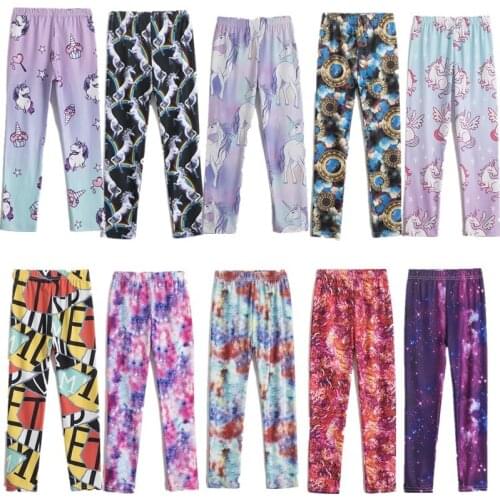 Winter Cotton Kid Leggings For Girls New Brand Cartoon Print Pencil Pants For Boys Children Soft Bottoming Unicorn Leggings
