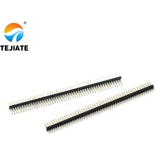 10PCS 1x50P 1.27MM Single Row Straight Pin/Bent Pin Gold Plated Row Female Header