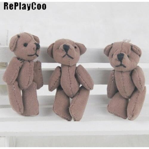 100PCS/LOTMini Teddy Bear Stuffed Plush Toys Small Bear Stuffed Toys 4.5cm Pendant Kids Toys Birthday Gift Party Decor GMR042