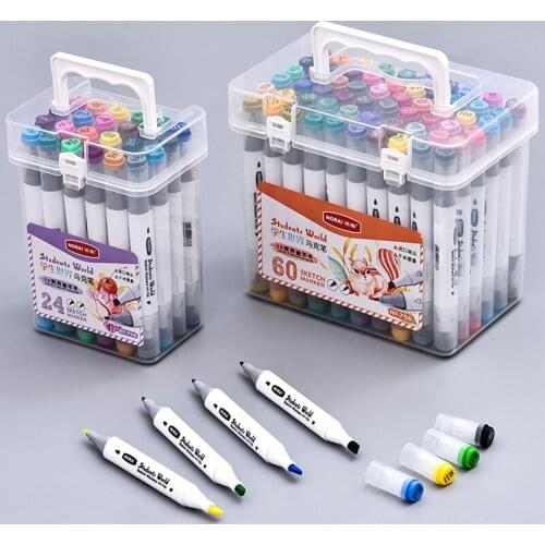12/24/36/48/60 Color High Quality Student Painting Color Set Multicolor Boxed Painting Marker Watercolor Pen Art Supplies