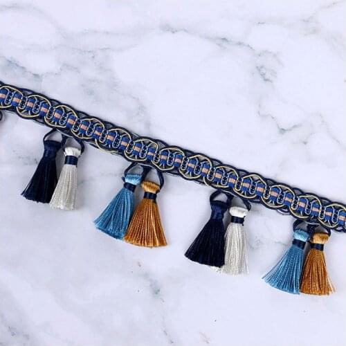 12M/lot Color Tassel Fringe Curtain Lace Trims Sofa Stage Ribbon Belt DIY Sewing Sofa Cushion Braided Lace Curtain Accessories