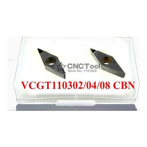2PCS VCGT110302 /VCGT110304 / VCGT110308 CBN Inserts ,CNC CBN Diamond insert For Lathe Tools Inserts For SVJCR/SVVCN