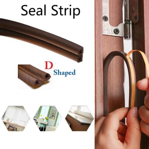5/10 M Flexible Door Sealing Strip Sound Proof Noise Reduction Door Draft Stopper Window Weather Strip Self Adhesive Roll Tape
