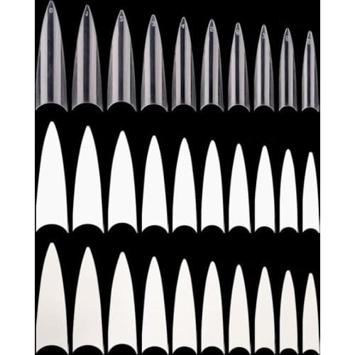 50bag 500pcs/bag Extra Long Easy Coffin Stiletto False Nail Tips Acrylic Gel Half Cover Tip Nails Manicure Tool SN568