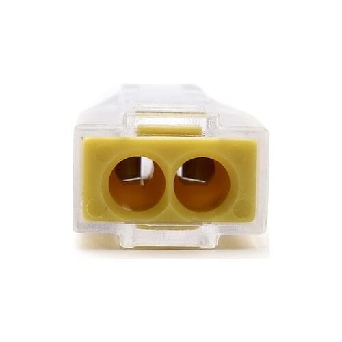 50PCS 773-102 PCT-102 Quick Wire Connector 2 pin Cable Terminal Block Connector 400V 18-12AWG Push in wire yellow