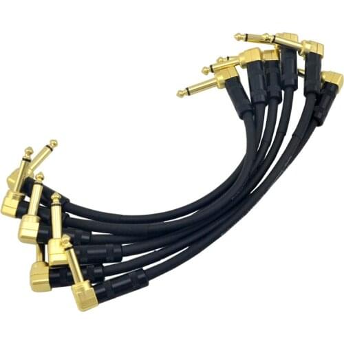 6X Guitar pedal audio Cable link right Angle use High quality mono connector for Pedals Guitar Patch Cables free shipping