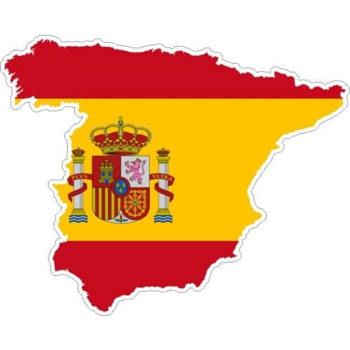 Car Sticker Moto Map Flag Vinyl Outside Wall Decal Macbbook Spain Spanish Windshield Bumper Motorcycle Helmet Decal