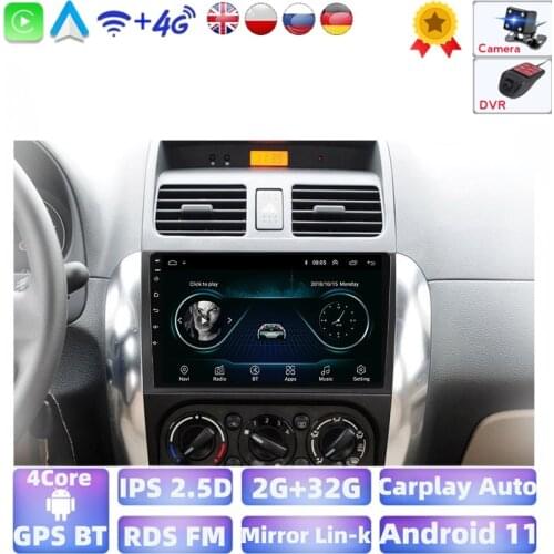 Car Radio For 2006-2012 Suzuki SX4 Android 9 Inch 2Din HD Touchscreen GPS Multimedia Player Support WIFI Carplay Colorful Light