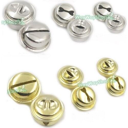 50 Pcs Christmas Jingle Bell Charm Craft Sewing Bracelet Dog 16 18 20mm Bags Nickel or Light Gold