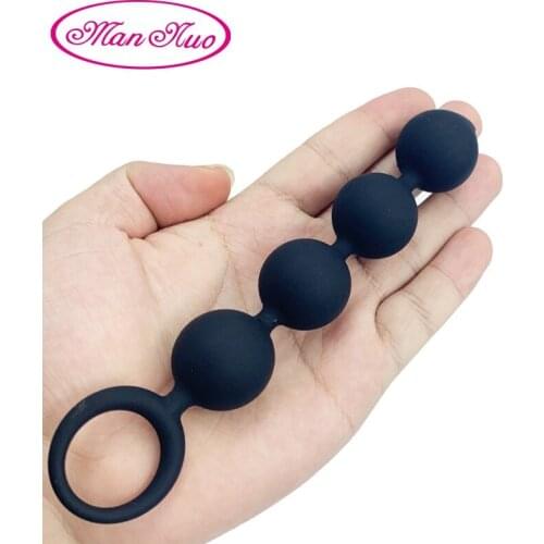Man Nuo Black Silicone Anal Beads Balls Butt Plug Sex Toys For Women Anal Adult Anus Masturbation Prostate Massage Products