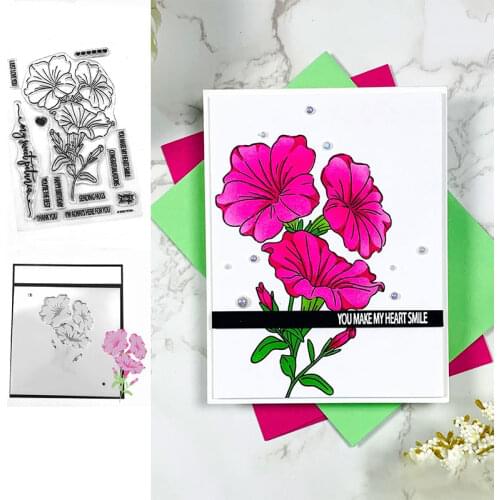 Flower Morning Glory Plant Stamps And Dies New Arrival 2021 Scrapbook Diary Decoration Stencil Embossing Template DIY Greeting