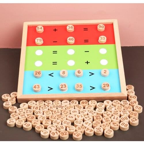 Wooden Early Education Teaching Aids To Understand Numbers 1-100 Matching Number Board Enlightenment Puzzle Wooden Table Game