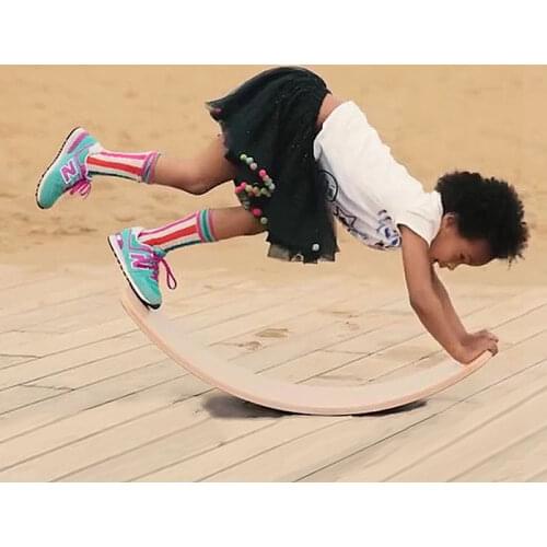 Child Wooden Balance Board Kids Yoga Games Balance Board Waist Wriggling Plate Fitness Balancing Board Baby Exercise Seesaw Toys
