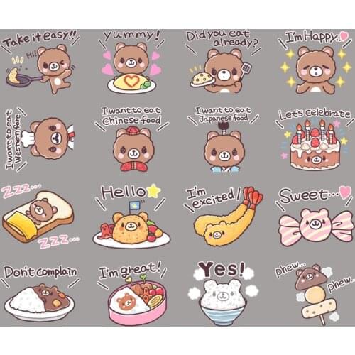 40pcs Cute Bear Photo Album Scrapbook Waterproof Decoration Sticker DIY Handmade Gift Scrapbook Sticker