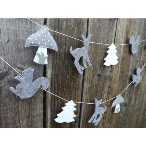 Woodland nursery room felt Garlands buntings Christening wedding birthday bridal baby shower Church decor banners