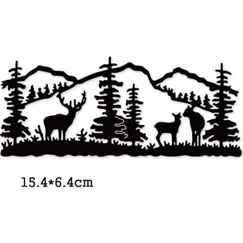 Mountain deer tree Metal Cutting Dies 2020 Crafts Stencil For DIY Scrapbooking Paper/photo Cards Embossing Die