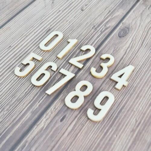 Happymems Wooden Number Letters 60pcs Wooden Shapes DIY Craft Home Decoration Scrapbooking Embellishment Party Wood Number