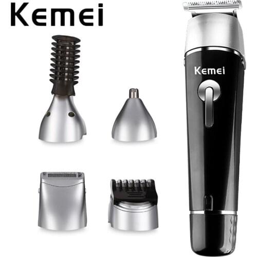 Kemei 5 in 1 Rechargeable Electric Hair Clipper Shaver Nose Trimmer Haircut Beard Trimmer Hair Cutting Machine For Adult /Child