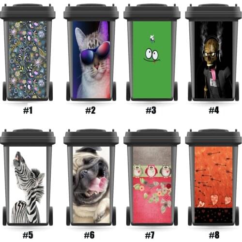 LEEDECAL Flower Rubbish Bin Sticker Removable self adhesive Kitchen Accessories wall stickers wallpaper home office decor