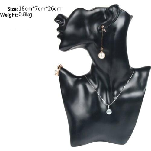 18*7*26CM Mannequin Black Necklace Jewelry Pendant Display Stand Holder Creative Earrings Show Decorate Jewelry Shelf Display