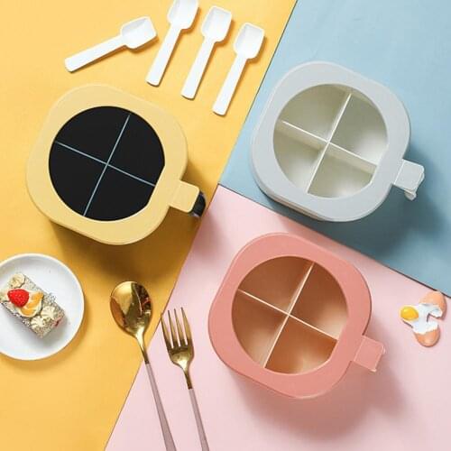 Multi-part Salt Tank Seasoning Box Dispenser with 4 Spoons Kitchen Condiment Jar Tableware