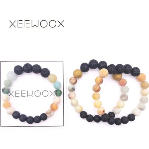 Yoga Man Jewelry Bracelet Natural Stone 2019 New Essential Oils Diffuser Bracelet For Women Man Round Beads Bracelet Boho Charm