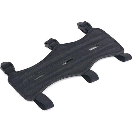 Cow Leather Archery Arm Protector Guard For Men Cowhide Bow Shooting Arm Armband 3 Straps Shoot Black Arm Guard