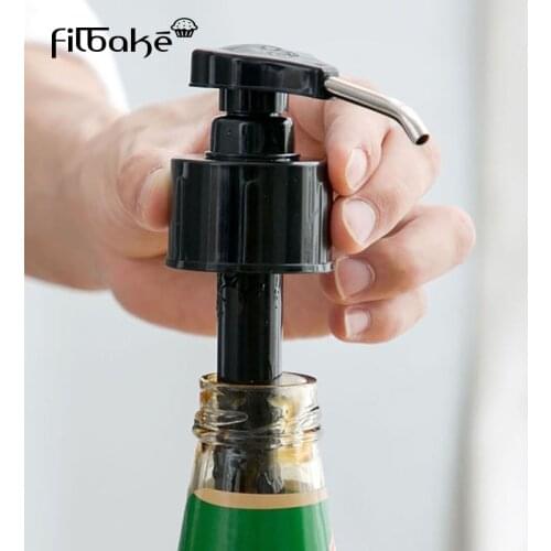 Stainless Steel Nozzle Pressure Oil Sprayer Syrup Bottle Household Oyster Sauce Pump Push-type Tools Leakproof Vinegar Sprayer