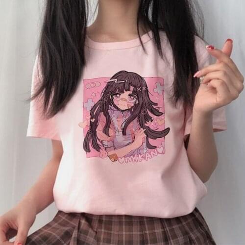 Seaport YF Mikan Tsumiki Cartoon Cute Anime Kawaii Pink Sweet Girls Japan Streetwear Harajuku Casual Top
