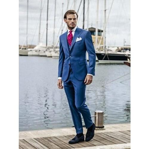 Handsome Peak Lapel Man Work Busienss Suit Slim Fits Groom Tuxedos Prom Party Dress (Jacket+Pants+Vest+Tie) W:307