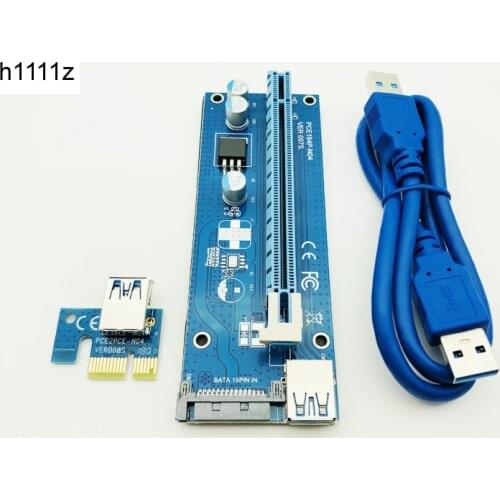 Riser 007s USB 3.0 PCI-E Riser PCI Express 1X 4x 8x 16x Extender Adapter Card SATA 15pin Power Supply for Antminer Bitcoin Miner