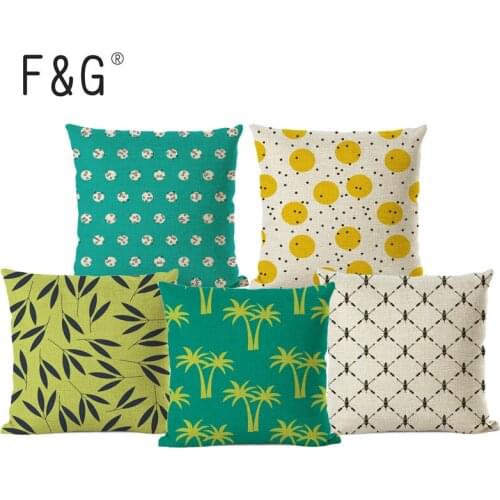 Colorful Flower Cushion Cover Cartoon Plant Petal Printed Pillow Cover Vehicle Sofa Home Decoration Pillow Cover