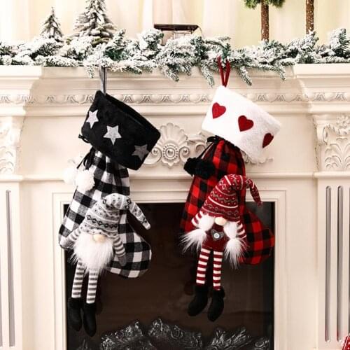 Christmas Stocking Classic Decorative Sock New Year Gifts Candy Holder For Decorations Christmas Tree Hanging Wholesale