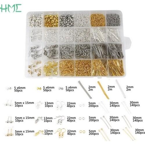 Earring Hook Lobster Clasp End Cap Jump Beads Extension Tail Chains Single Ring Clip Buckle Box for DIY Necklace Jewelry Making