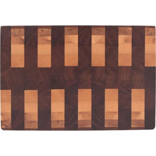Soandora End Grain Cutting Board Oak Iroko Maple Zipper Pattern