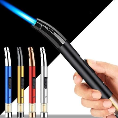 Outdoor BBQ Kitchen Lighter High Temperature Welding Torch Spray Gun Butane Gas Turbo Visible Gas Lighter Men Smoking Tool