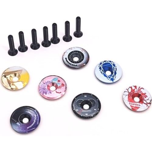 FOURIERS Bike Stem Top Cap Headset Cover 31.8mm 1-1/8 Steerer Caps Headset Cover Aluminum alloy Bicycle Parts 7 style