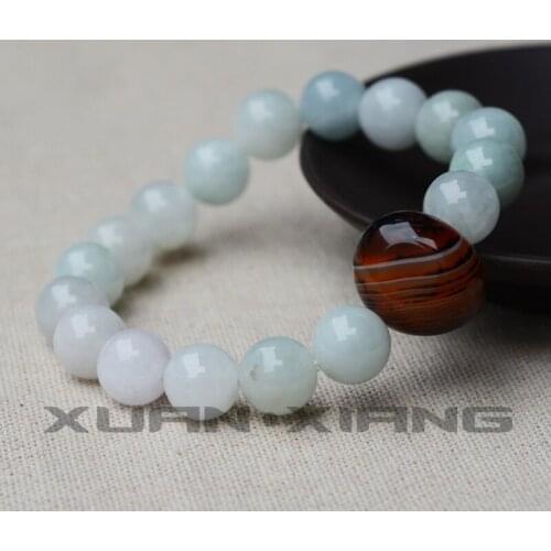 Women Bracelets Bangles Natural Jadeite Jade A Grade Round Bead Bracelet Red agate Stone Bracelets Gift for Womens Fine Jewelry