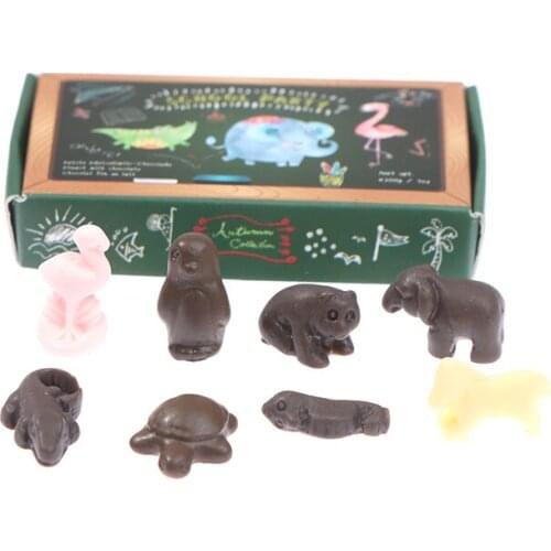 1 Set 1/6 Scale Cute Dollhouse Miniature Mini Cartoon Animal Model Chocolate Model Play Kitchen Food Toy