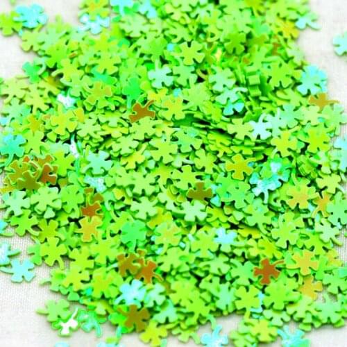 10 Gram 3mm UPVC Green Four-leaf Clover Sequins|Nail Art Applique Miniatures|Party Decorating Confettis