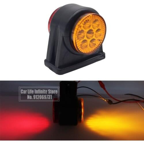 12V/24V 14LED Red & Amber Side Marker Light Truck Light Indicator Trailer Truck Lorry Caravan Safety Warning Turn Signal Lamp