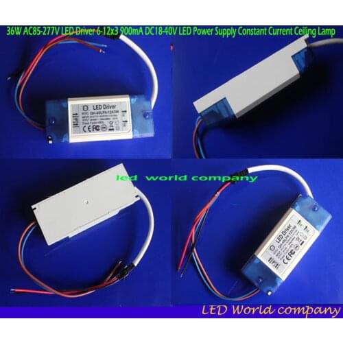 Free shipping 2 Pieces Isolation 36W AC85-277V LED Driver 6-12x3 900mA DC18-40V LED Power Supply Constant Current Ceiling Lamp