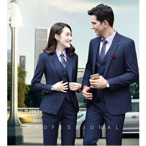 2019 Fashion business suit blazer and pants turn down collar slim fit FASHION women man ladies OL working suits plus size S-5XL