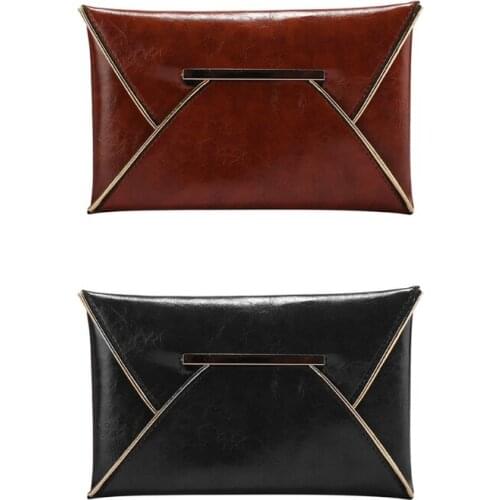 28GD Womens Evening Clutch Bag Casual PU Leather Handbag Flat Envelope Clutch Purse