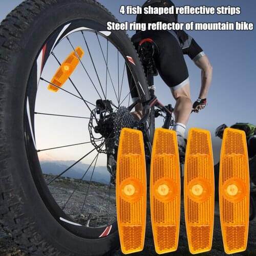 4pcs Bike Steel Wire Lamp Warning Tapes Fish Shaped Bike Safety Spoke Wheel Reflector MTB Bicycle Wheel Rim Reflective Clip New