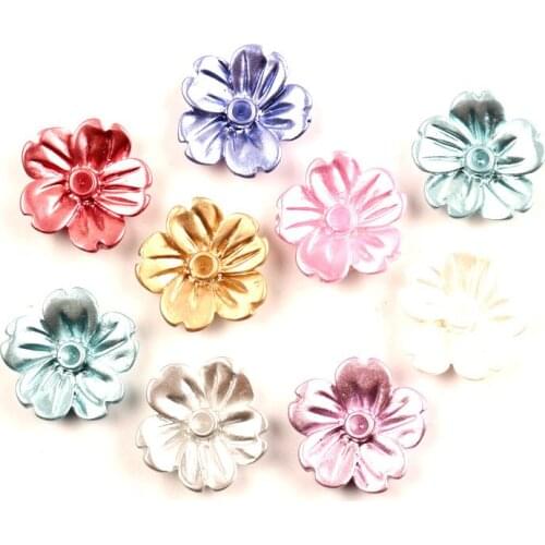 50Pcs 16mm Mixed Resin Flowers Cabochon Flatback Decoration Crafts Embellishments For Scrapbooking Diy Accessories