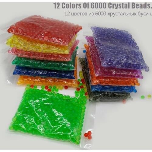 6000pcs 12 colors beads puzzle Crystal color qua DIY beads water spray set ball games 3D handmade magic toys for children
