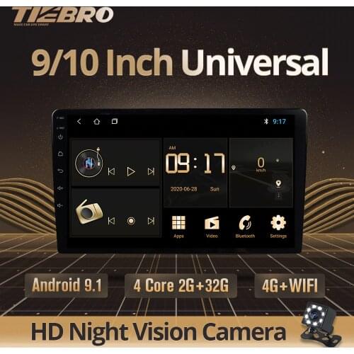 TIEBRO IPS Android 9.0 Universal 2 Din Car radio GPS Navi Ca Multimedia Player Wifi Auto Stereo Audio Video 2DIN Car DVD Player